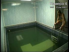 Voyeur girl in the pool