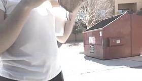 Sexy girl in tights asked her for directions