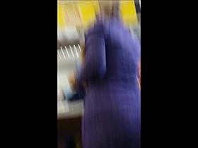 Girl in a Tiny Skirt at the gas station