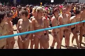Exhibitionist chicks all naked running