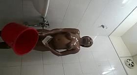 Ebony Joy teen shower spy