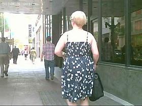 Blonde Gets Her Dress Totally Blown Up!