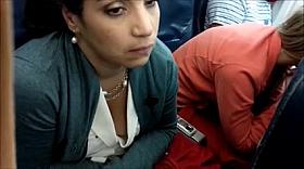 Nice Downblouse Of Airline Passenger