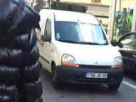 Candid street, skinny pants and shiny down jacket