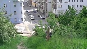 Blonde teen leaves her clothes at home and goes naked outside nude naturist