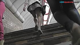 G-string and redhead vixen's skinny ass in upskirt mov