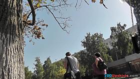 Best upskirt video of a blonde wearing tight thong