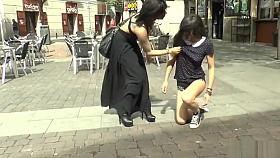 Petite dark haired slut banged in public bar