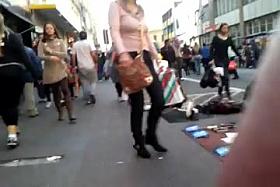 Big Butt Chubby Girl Public Walking