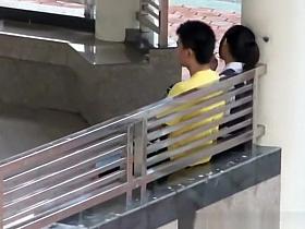 Asian college students caught fucking in school