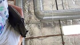 UPSKIRT--same vid - of the hairy no panty bubble butt.