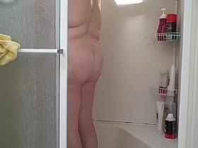 drying the furry bush and big tittys.