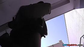 Sexy babe was walking with gf and caught on upskirt cam