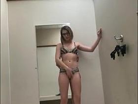 Young Teen Masturbates in Public Dressing Room