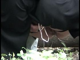 Chubby blonde nude nub on spy cam when pissing in the park