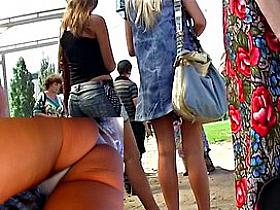 No Thing but the upskirt white strap close up