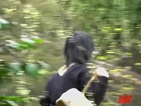 Full-figured small Asian doll loses his bottoms when someone steels it