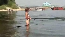 Fishing with nude Russian Teens