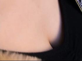 Fake interview video made to take voyeur downblouse shots