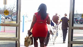 Thick Ass Tight Orange Dress..