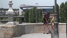 Mistress made teen fucked in public