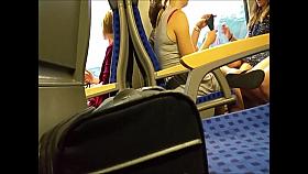Sexy m hot girls legs om a train journey