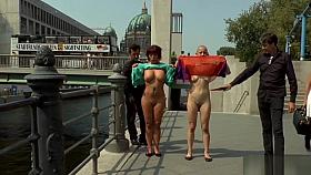 German slaves flashing in public street