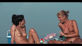 Nudist beach spread legs hairy pussy blonde brunette voyeur