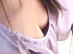 Candid camera taking advantage of this loose lilac blouse