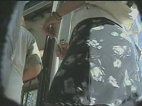 Up skirt at bus stop with sexy mature chick