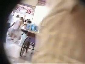 Real legal teen schoolgirl up skirt shopping mall video