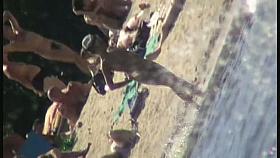 Tiny cutie caught on a nudist beach voyeur cam