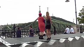 Euro redhead anal fucked in public bar