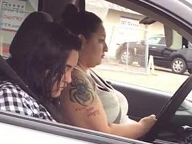 Big boobs driving