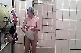 public shower room with mature Moms