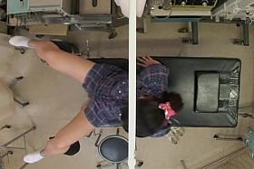 Busty Japanese girl got her slit wet on a pussy exam