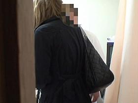 Girl in nothing but panty rubbed down on voyeur cam video