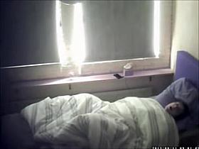 Naughty wife is under the blanket masturbating hotly