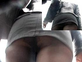 Her pantyhose up skirt is nice...