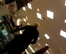 Make-up counter pantyhose upskirt