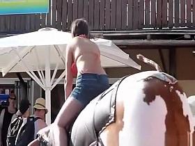 Busty girl exposed nipple