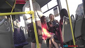 Wonderful upskirting presented by young female