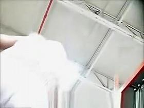 Granny upskirt no panties