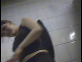 Girl in public pool changing room very hairy beaver