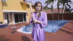 Voyeur fucks angry Yoga teen