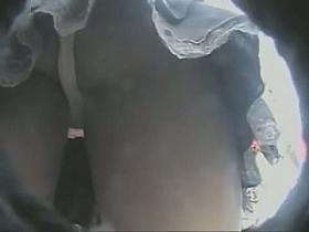 Amateur upskirt vid of a dark haired teen