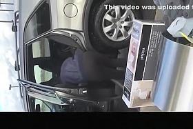 Woman in black see through leggings