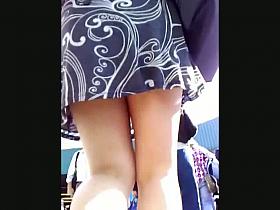 Up skirt voyeur hunts for juicy asses on the stairs