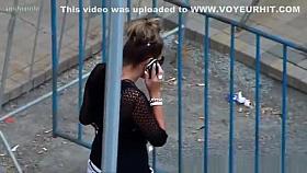 Pretty girl in white, sexy shorts