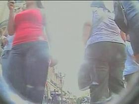 Cute ass babe wearing short jeans skirt in upskirt videos